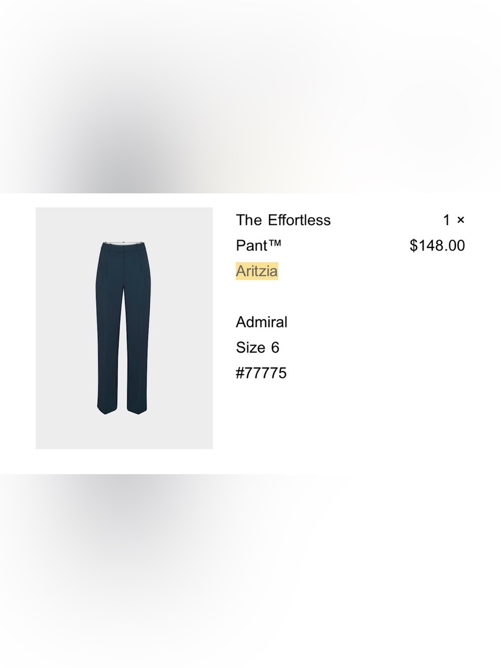 Aritzia The Effortless Pant™ in Admiral